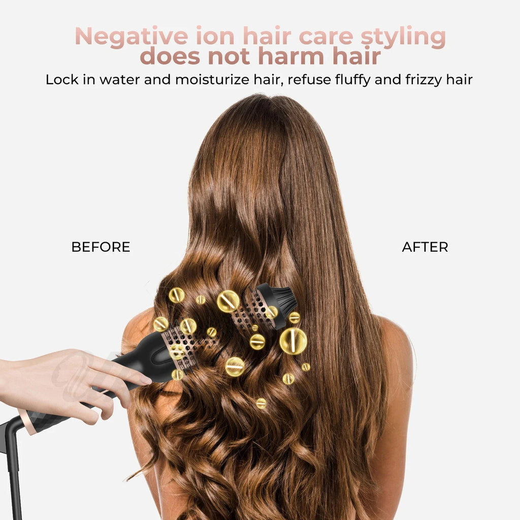 Hair Curler Thermal Brush Heating Curling Iron Brush Heated Round Brush 1.5 Inch Volumizing Brush Ceramic Hair Straightener Comb