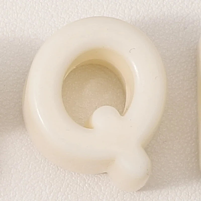 20pcs Beige Acrylic Large Hole Letter Loose Beads DIY Necklace Bracelet Mobile Phone Chain Bag Pendant Jewelry Accessories