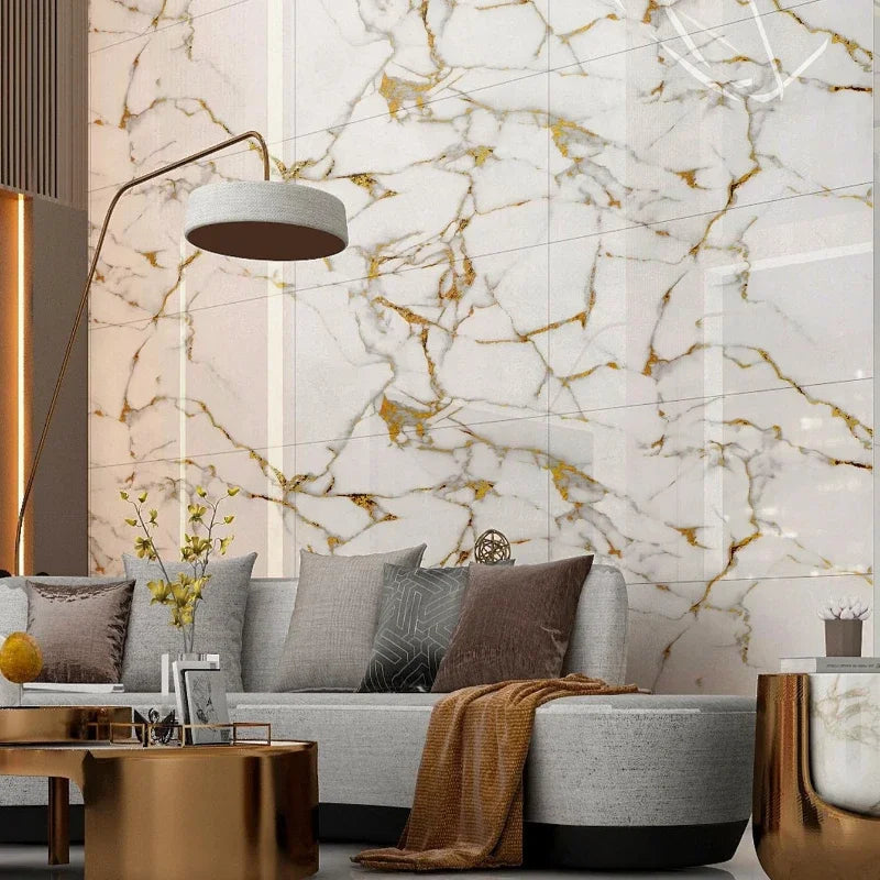 10-40PCS Imitation Marble 3D Ceramic Tile Wall Renovation Decoration Sticker Waterproof Self-adhesive Home Floor Sticker