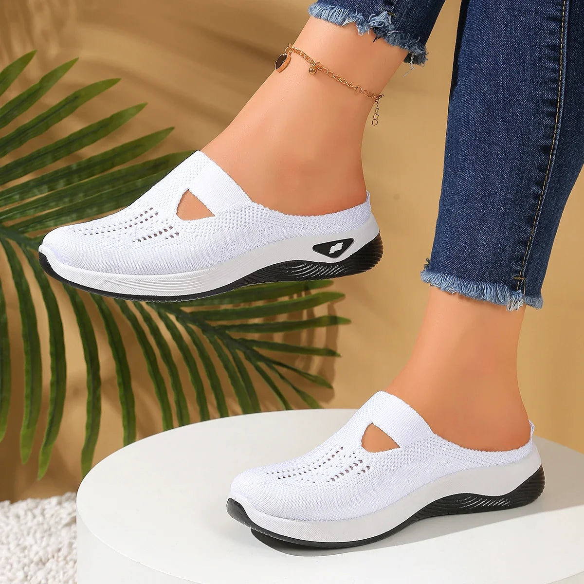 Women shoes  Convenient and comfortable at home, one foot with a vent and half slipper women's summer shoes free shippiing shoes