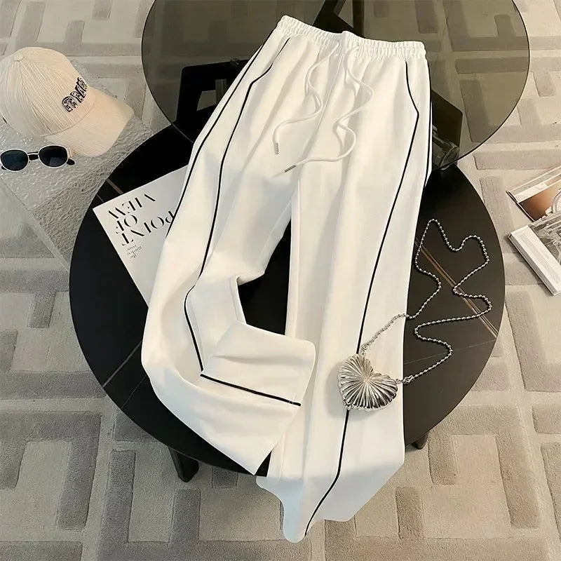 Spring and Autumn Sports Suit Women's Fashion Casual Long Sleeve Cardigan Coat+Loose Wide Leg Pants Two Piece Set