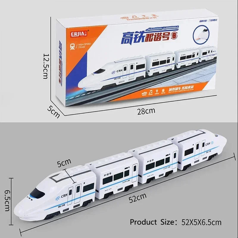 Kids Simulation High-speed Railway Train Toys Electric Sound Light Train Model Car Puzzle Toys for Boys Girls Birthday Xmas Gift