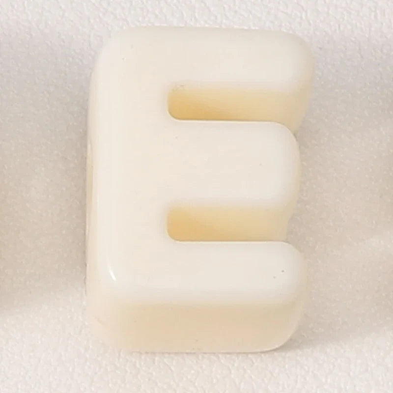 20pcs Beige Acrylic Large Hole Letter Loose Beads DIY Necklace Bracelet Mobile Phone Chain Bag Pendant Jewelry Accessories