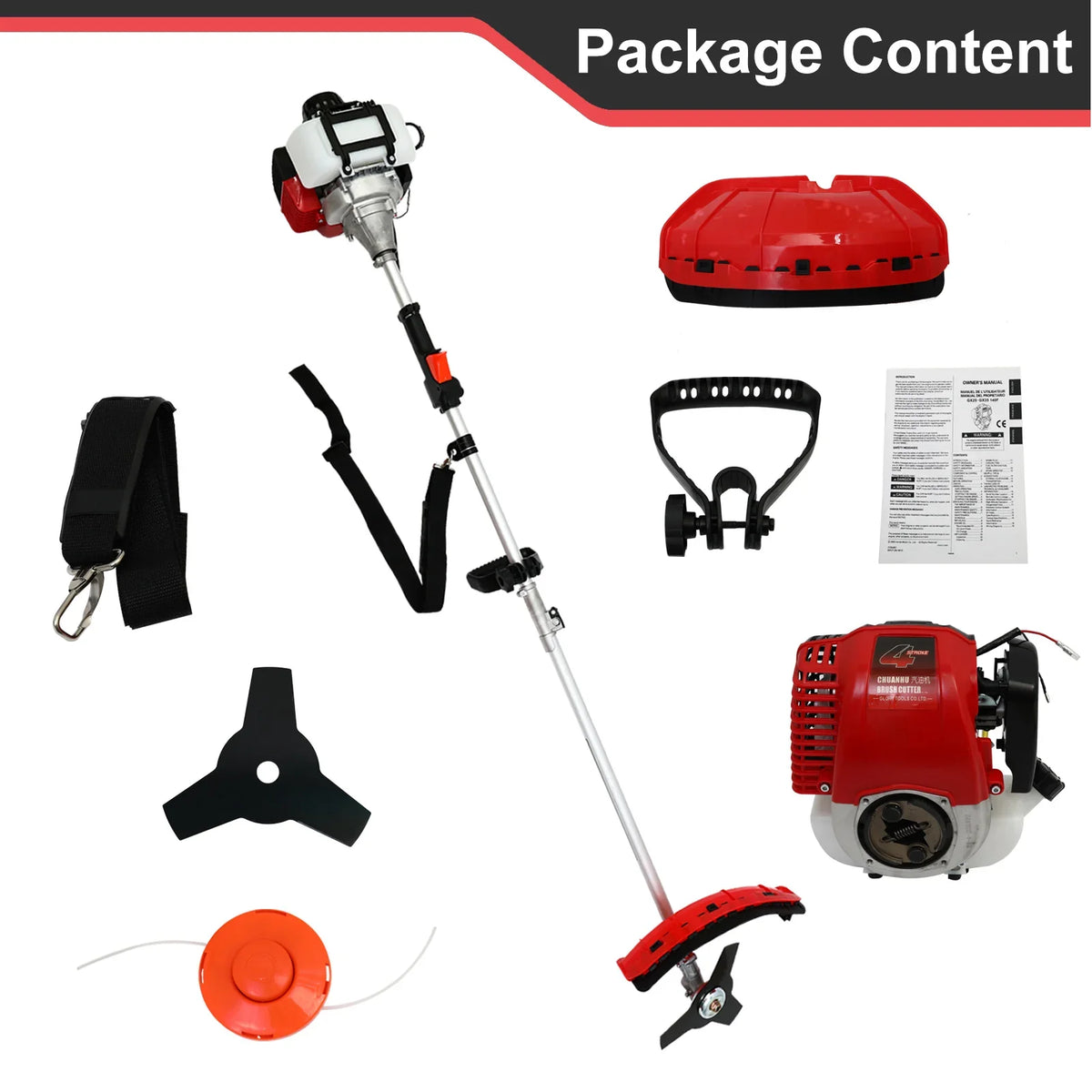 4-Stroke Gas Weed Eater 31cc 15lb 13 in Straight Shaft Trimmer Cordless Weed Wacker Light High-Power for Lawns and Garden Care