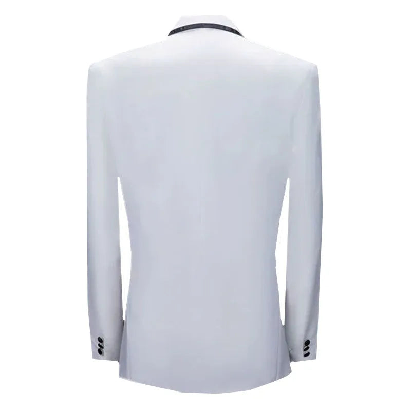 (jacket+pants) Men Fashion Wedding Banquet Party Flower