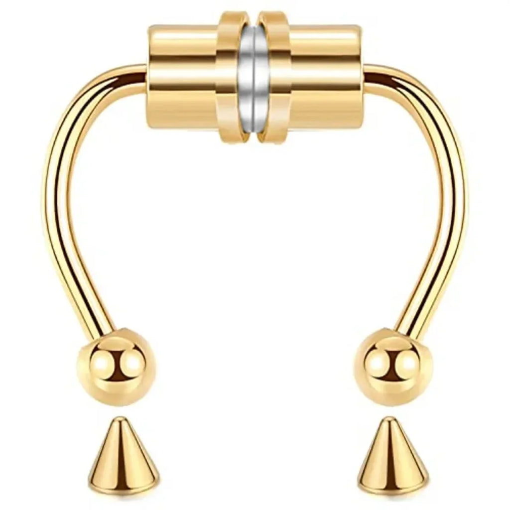 1/2/3/4/5Pcs Fake Magnetic Stainless Steel Nose Rings,Non Piercing Septum Rings Magnetic Nose Ring Clip On Nose Rings Jewelry