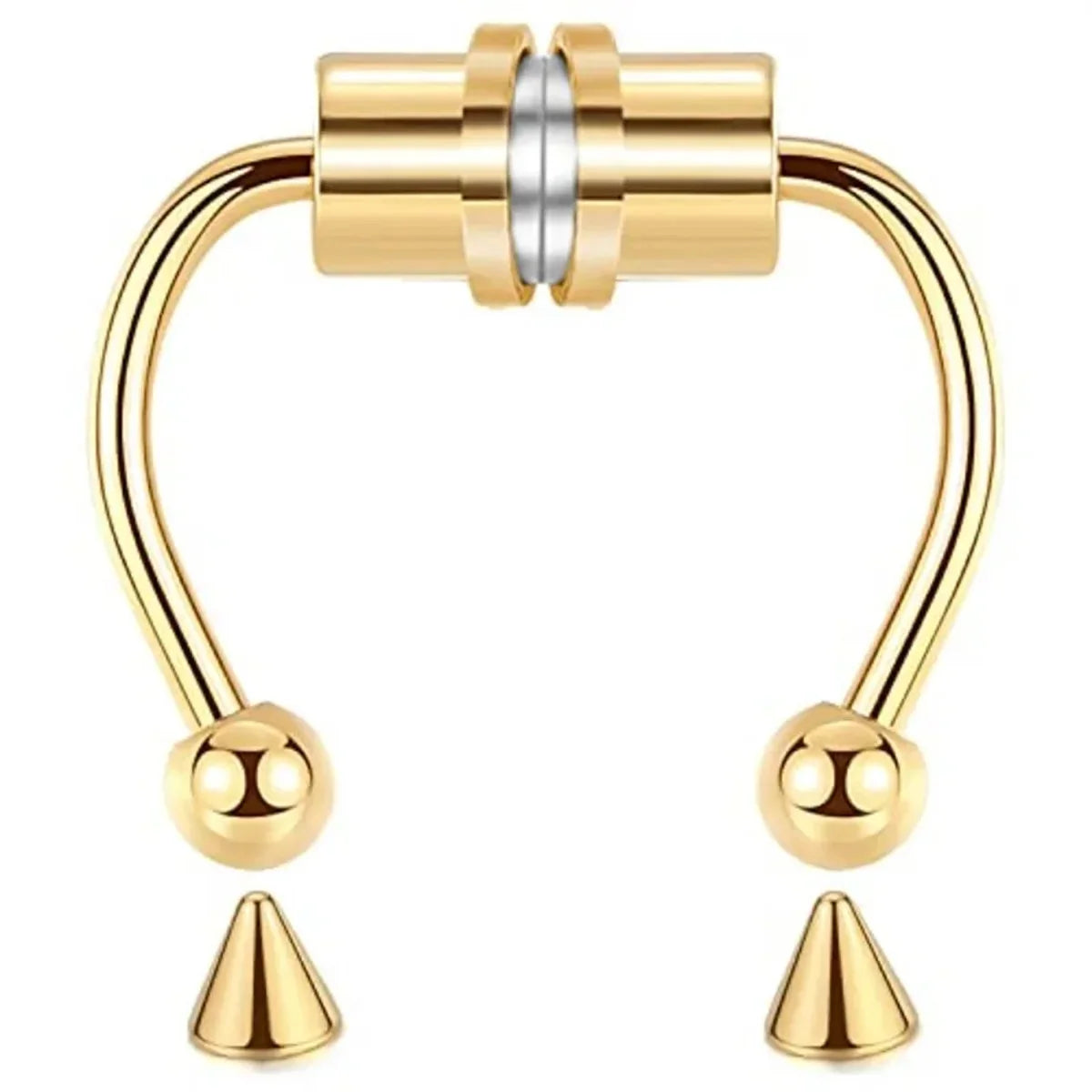 1/2/3/4/5Pcs Fake Magnetic Stainless Steel Nose Rings,Non Piercing Septum Rings Magnetic Nose Ring Clip On Nose Rings Jewelry
