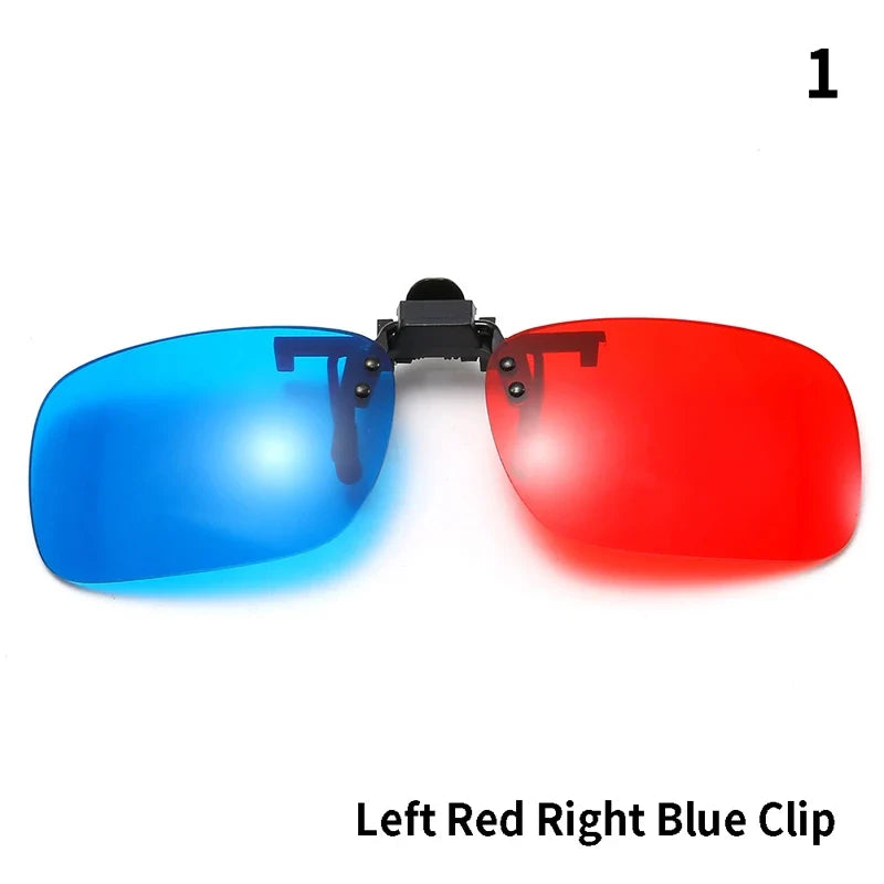 Wholesale Red Blue Green 3D Glasses Black Frame For Dimensional Anaglyph Movie TV Glasses For 3D Movies
