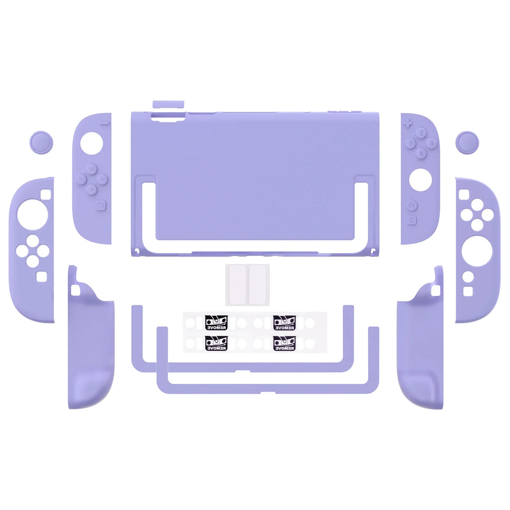 PlayVital Solid Color Protective Case for Nintendo Switch 2, Anti-Scratches Hard Shell Dockable Grip Cover with  Foldable Stand