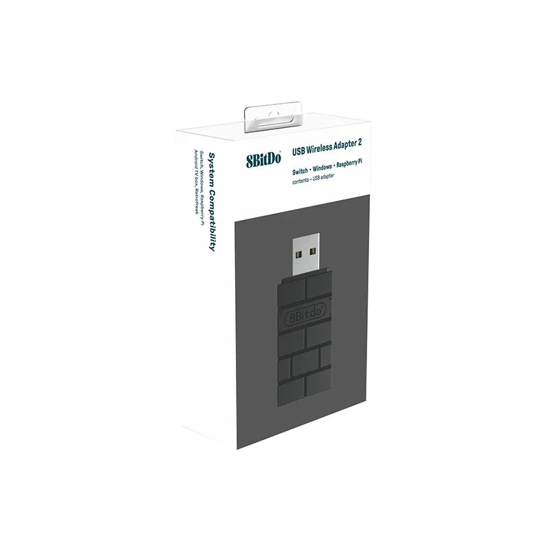 8BitDo USB Wireless Bluetooth Adapter 2 Receiver for Nintendo Switch 1, 2 PS1 Raspberry Pi Mini PS4 Controller for PS5 Handle