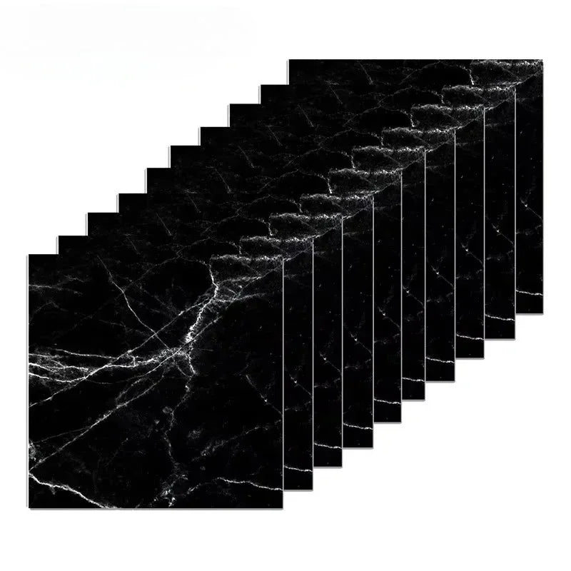 10-40PCS Imitation Marble 3D Ceramic Tile Wall Renovation Decoration Sticker Waterproof Self-adhesive Home Floor Sticker