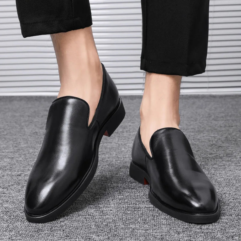 Red Sole Dress Shoes for Men Business Office Men Loafers Male Flats Driving Shoes Casual Moccasin Slip-On Wedding Leather Shoes