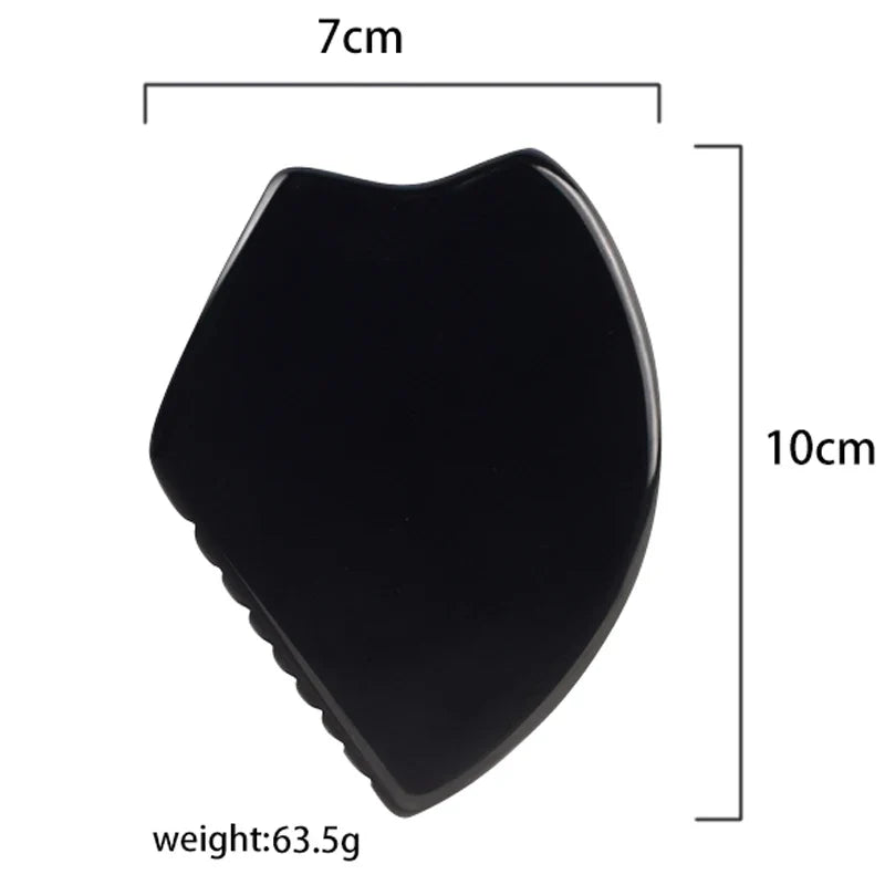 Wholesale Various Shape Black Obsidian Face Gua Sha Tool Sawtooth SPA Massager Acupuncture Facial Beauty Product For Health Care