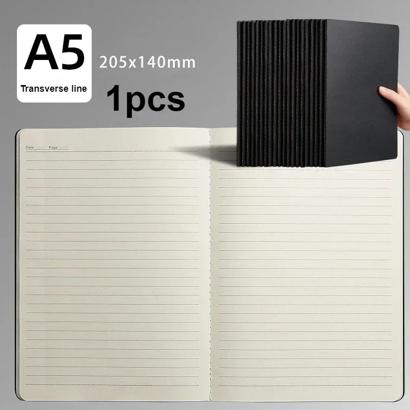 Notebook A5 Kraft Cover Vintage Diary Blank/grid/lined Stationery Planner Writing Paper for Students School Office Supplies