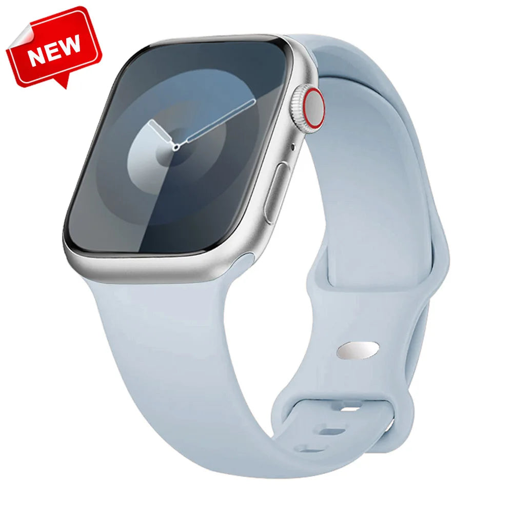 Silicone Strap For Apple Watch Bands 40mm 44mm 46mm 45mm 41mm 49mm 42 Correa Bracelet iWatch series ultra3 2 7 8 9 se 10 11 band