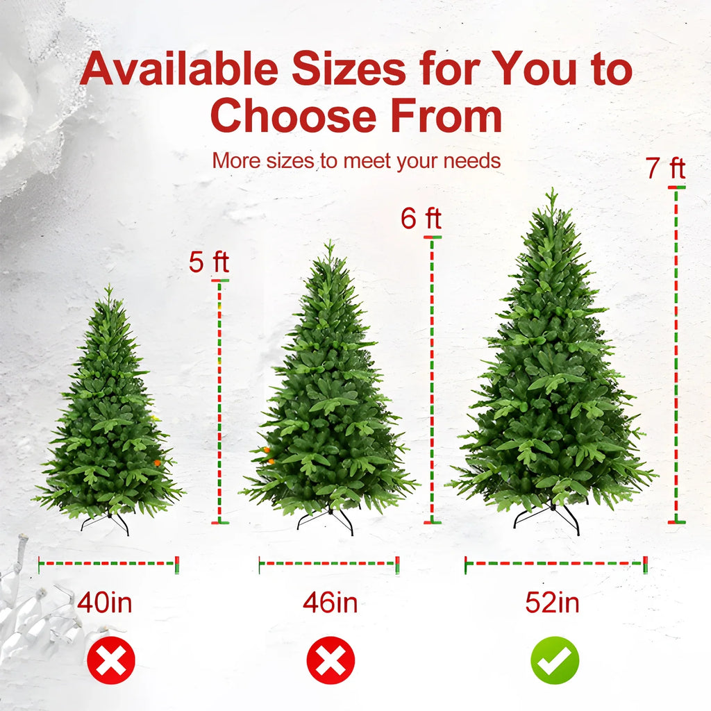 5ft / 6ft / 7ft Pre-lit Artificial Christmas Tree Automatic Open PE/PVC Mixed Flocking Xmas Tree LEDS Lights Xmas Ornaments