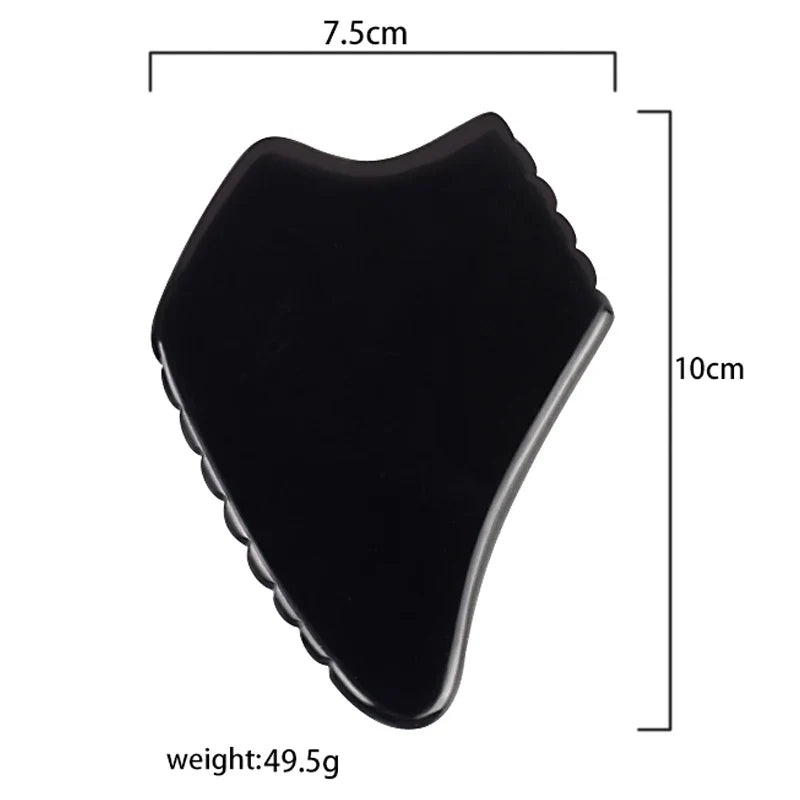 Wholesale Various Shape Black Obsidian Face Gua Sha Tool Sawtooth SPA Massager Acupuncture Facial Beauty Product For Health Care