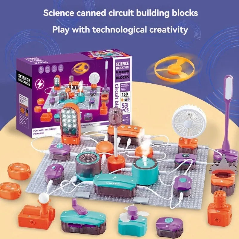 DIY Electronic Circuit Building Blocks - Kids Science Experiment Toy, Boost Children's Thinking Skills