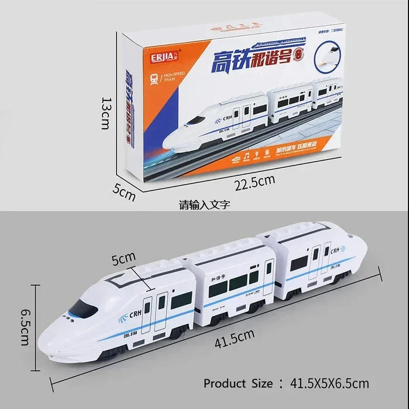 Kids Simulation High-speed Railway Train Toys Electric Sound Light Train Model Car Puzzle Toys for Boys Girls Birthday Xmas Gift