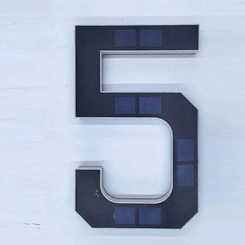 LED Solar House Number Light Waterproof Address Sign Modern Light Sensor Door Plate for Outdoor Home Yard Wall Decoration Use