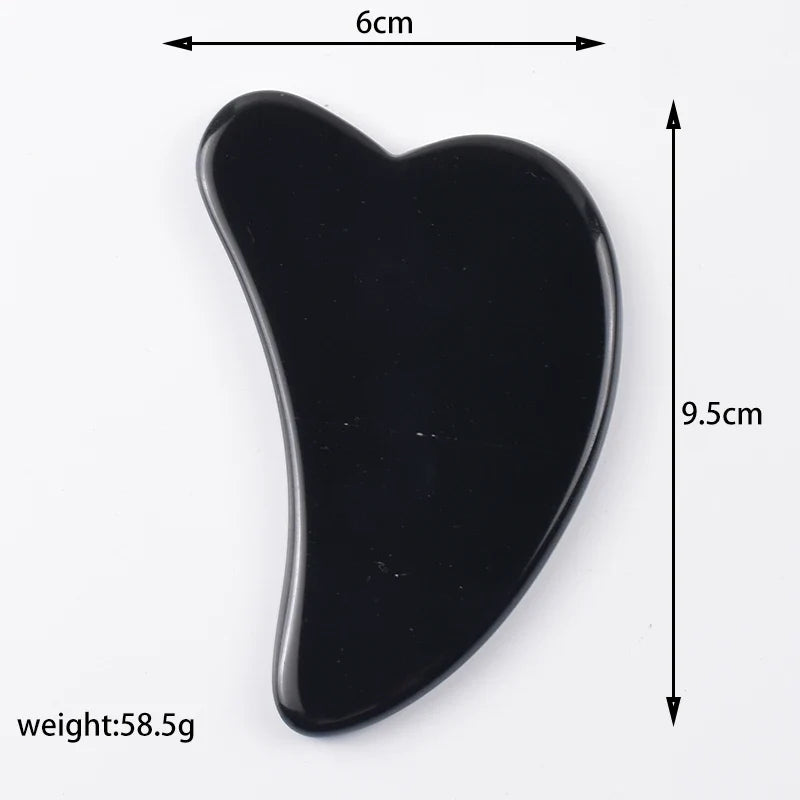 Wholesale Various Shape Black Obsidian Face Gua Sha Tool Sawtooth SPA Massager Acupuncture Facial Beauty Product For Health Care