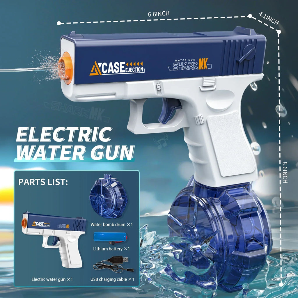 Electric Water Gun Toy Rechargeable Long Range Water Blaster for Beach Pool Backyard Battles Adults Kids Summer Toy Birthday