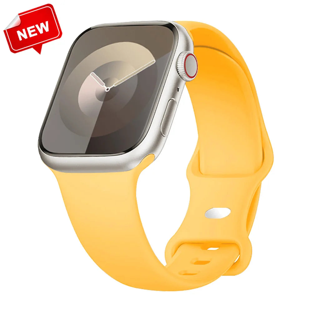 Silicone Strap For Apple Watch Bands 40mm 44mm 46mm 45mm 41mm 49mm 42 Correa Bracelet iWatch series ultra3 2 7 8 9 se 10 11 band