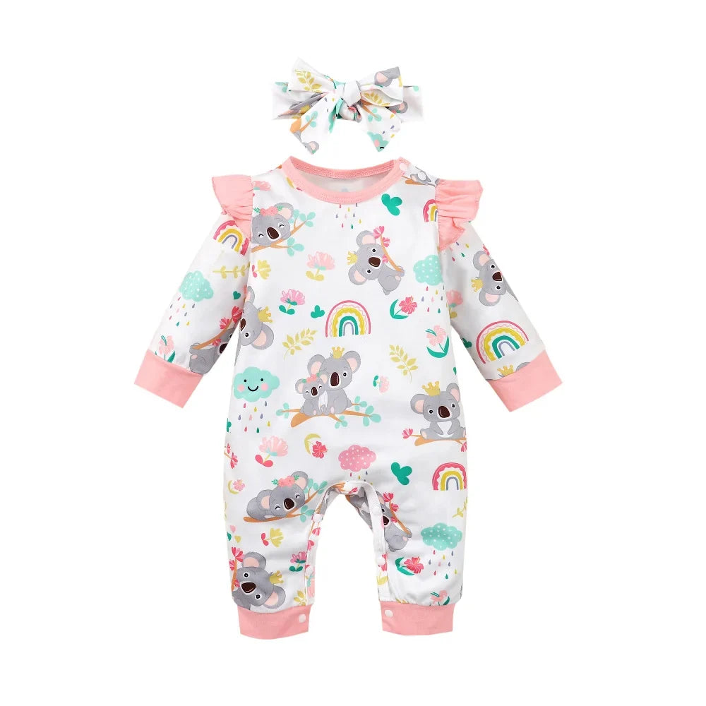 0-12 Months Newborn Baby Girl Clothes Long Sleeves Cute
