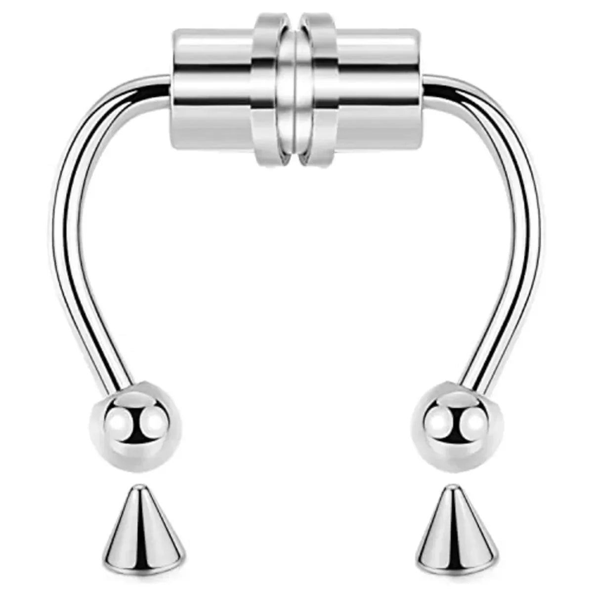1/2/3/4/5Pcs Fake Magnetic Stainless Steel Nose Rings,Non Piercing Septum Rings Magnetic Nose Ring Clip On Nose Rings Jewelry