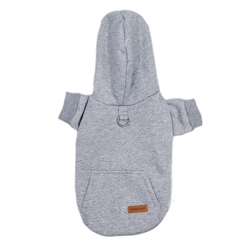 Winter Dog Clothes for Small Dogs Warm Fleece-Lined Hoodie Cozy Cotton Pullover Sweater Puppy Cute Pet Outfits for Cold Weather