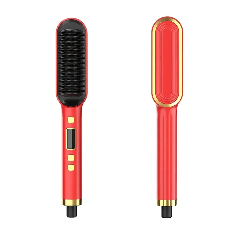Thermostatic hair straightener Comb 5 temperature settings Straightening brush Quick heat professional hair straightening brush