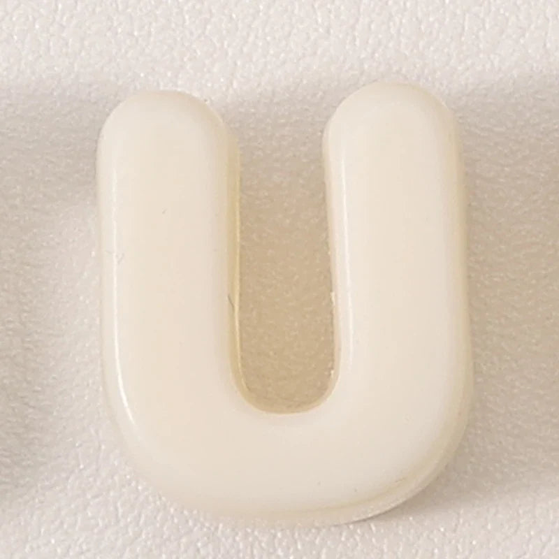 20pcs Beige Acrylic Large Hole Letter Loose Beads DIY Necklace Bracelet Mobile Phone Chain Bag Pendant Jewelry Accessories