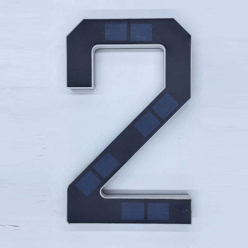 LED Solar House Number Light Waterproof Address Sign Modern Light Sensor Door Plate for Outdoor Home Yard Wall Decoration Use