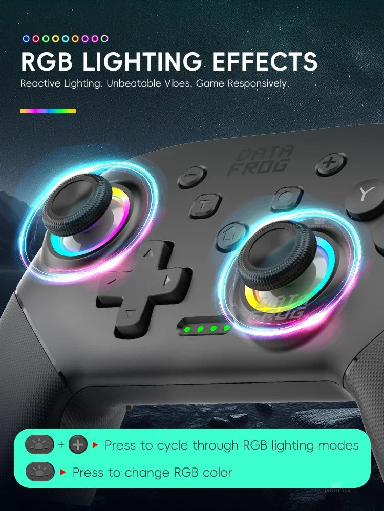 Wireless Game Controller for Switch 2 / Switch OLED / Lite Console Pro Joystick Gamepad with Turbo & 1000mAh Battery