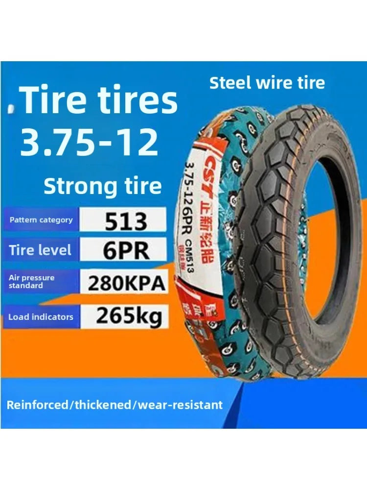 3.75-12 CST electric tricycle 3.75-12 tire Electric Bicycle Tires motorcycle Electric Cycle Tyre For E-BIKE 6pr Motorcycle Parts
