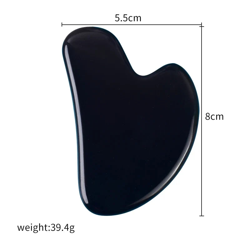 Wholesale Various Shape Black Obsidian Face Gua Sha Tool Sawtooth SPA Massager Acupuncture Facial Beauty Product For Health Care