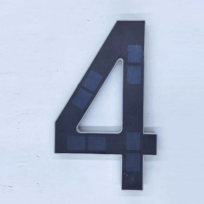 LED Solar House Number Light Waterproof Address Sign Modern Light Sensor Door Plate for Outdoor Home Yard Wall Decoration Use