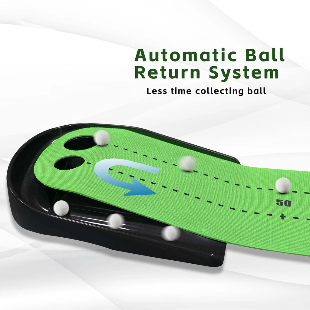 Auto Ball Return Putting Green Mat Golf Practice Putting Mat With Alignment Markings,Mini Golf Game for Home Office Backyard