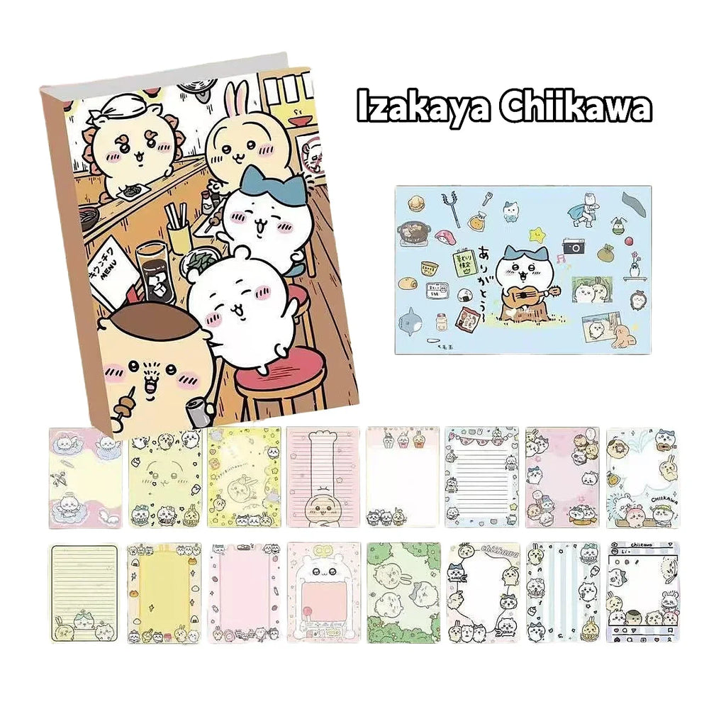 Chiikawa Cute Notebook 80 Sheets, Full Color Kawaii Journal Notepad for Note Taking School Office, Great Gift for Chiikawa Fans