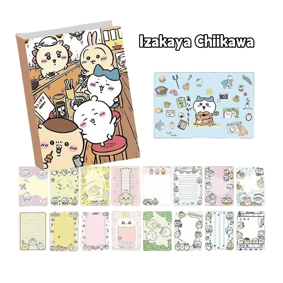 Chiikawa Cute Notebook 80 Sheets, Full Color Kawaii Journal Notepad for Note Taking School Office, Great Gift for Chiikawa Fans