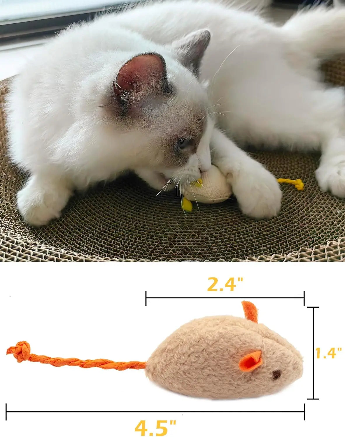 3/200pcs Rattle Cat Mouse Toys Also Prefilled Catnip Faux Fur Cat Mice Toys Interactive Cat Game Catnip Toys for Indoor Cats Toy