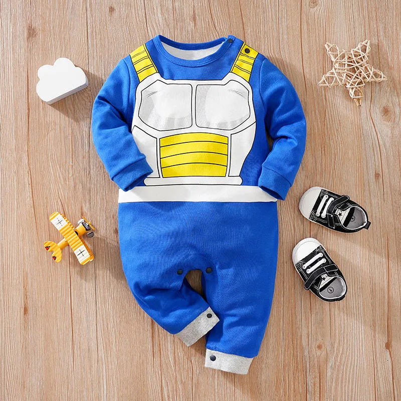 Newborn Baby Anime Cape Style Children Long Sleeve Cotton Bodysuit, Cute Kids Boys Girls Romper