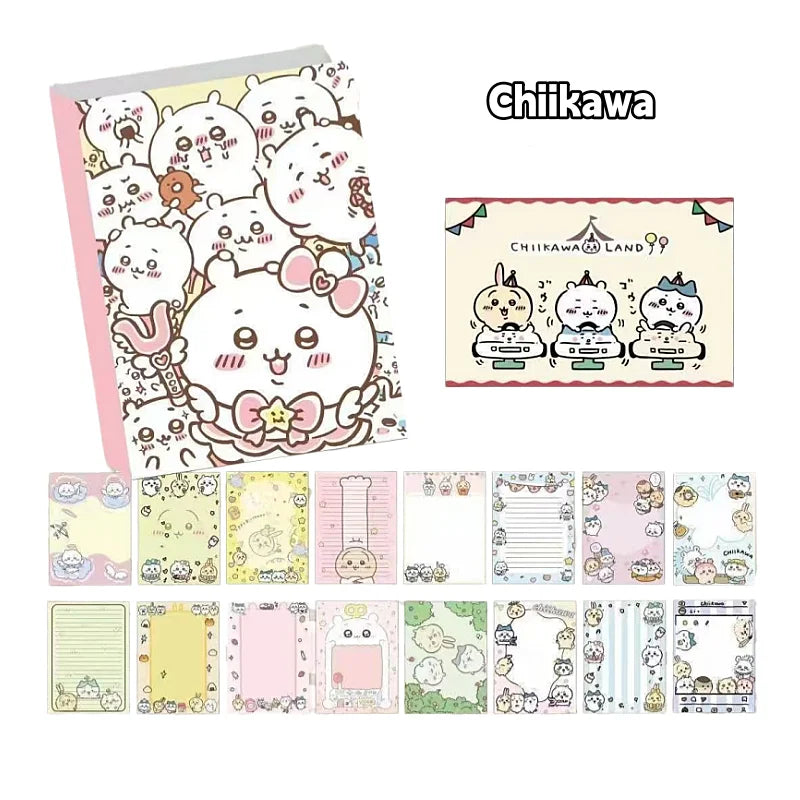 Chiikawa Cute Notebook 80 Sheets, Full Color Kawaii Journal Notepad for Note Taking School Office, Great Gift for Chiikawa Fans