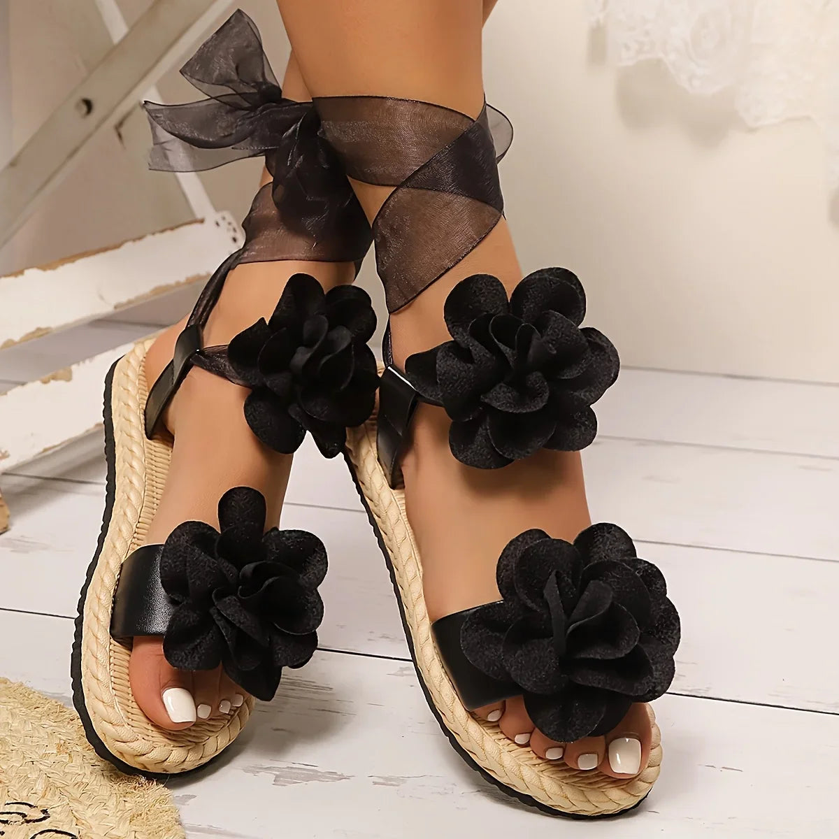 Women's Floral Platform Sandals