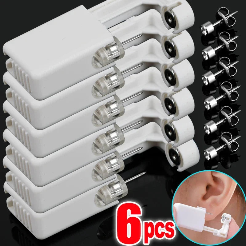 No Inflammation Safe Ear Piercing Gun Kit Disposable Disinfect Earring Piercer Machine Studs Nose Body Jewelry Piercing Tool