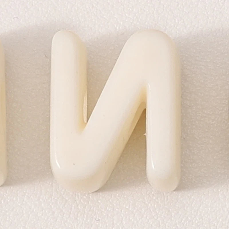 20pcs Beige Acrylic Large Hole Letter Loose Beads DIY Necklace Bracelet Mobile Phone Chain Bag Pendant Jewelry Accessories