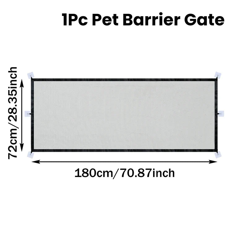 Pet Dog Barrier Fences With 6pcs Hook Pet Isolated Network Stairs Gate New Folding Breathable Mesh Playpen For Dog Safety Fence