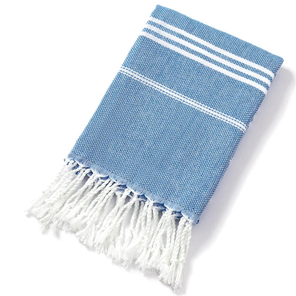 90*180CM Turkish Beach Towel Sauna Spa Gym Sports Fitness Fringed Bath Towel Kitchen Outdoor Soft Absorbent Quick Drying Towels