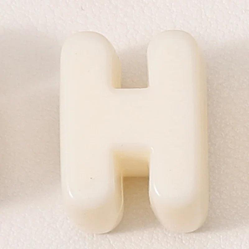 20pcs Beige Acrylic Large Hole Letter Loose Beads DIY Necklace Bracelet Mobile Phone Chain Bag Pendant Jewelry Accessories