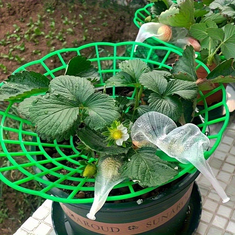 6/12pcs Green PVC Strawberry Support Cage for Vegetable Garden - 3-Legged Plant Protector, and Rot, Easy Assembly